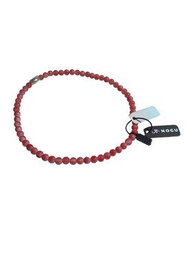 Nogu Double Wrap Bead Bracelet 925 Sterling Silver Handmade Red Bead Toronto